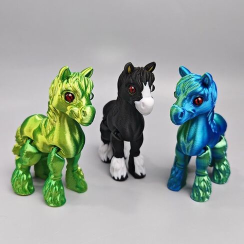 1Pc 3D Printed Horse Simulated Statue Horse Joint Tail Movable Figurine Home Office Decor Random Color in Saudi Arabia