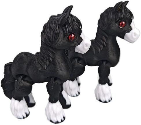 1Pc 3D Printed Horse Simulated Statue Horse Joint Tail Movable Figurine Home Office Decor Random Color in Saudi Arabia