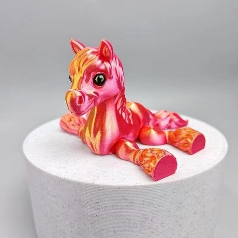 1Pc 3D Printed Horse Simulated Statue Horse Joint Tail Movable Figurine Home Office Decor Random Color in Saudi Arabia