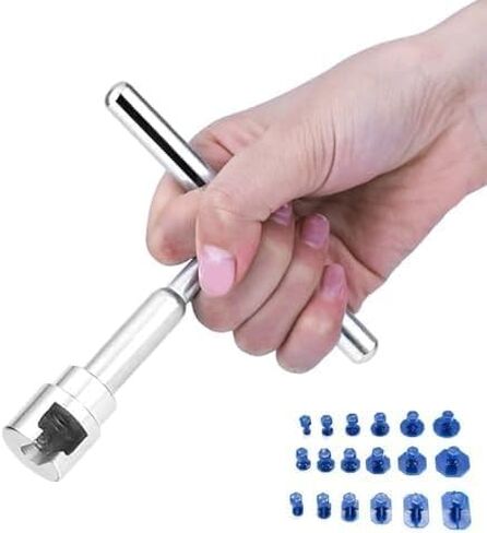 طقم إصلاح انبعاجات السيارة الاحترافي مكون من 19 قطعة - أداة سحب أكواب الشفط شديدة التحمل وأشرطة غراء مع مطرقة منزلقة لأضرار البرد، وضربات الأبواب، وإزالة انبعاجات الجسم تلقائيًا (أداة إزالة انبعاجات السيارة الصغيرة) in Kuwait