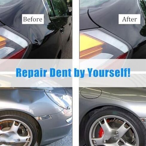 طقم إصلاح انبعاجات السيارة الاحترافي مكون من 19 قطعة - أداة سحب أكواب الشفط شديدة التحمل وأشرطة غراء مع مطرقة منزلقة لأضرار البرد، وضربات الأبواب، وإزالة انبعاجات الجسم تلقائيًا (أداة إزالة انبعاجات السيارة الصغيرة) in Kuwait