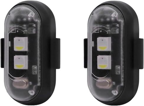 2 قطعة أضواء LED لاسلكية مع جهاز تحكم عن بعد، 8 ألوان عالية السطوع مقاومة للماء ومضادة للتصادمات USB أضواء تحذير LED للدراجات النارية والسيارات بدون طيار والدراجات والشاحنات والطائرات in Saudi Arabia