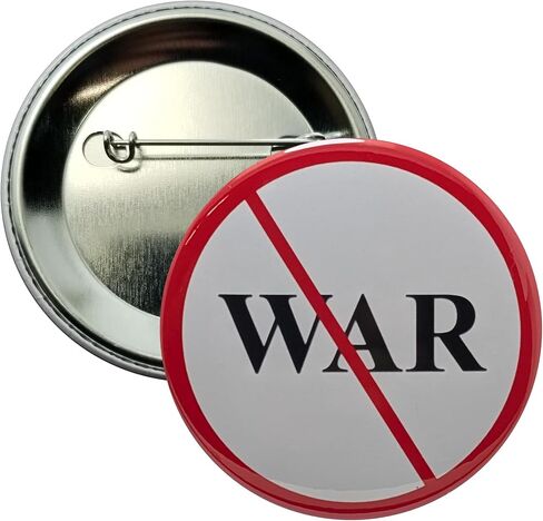 Antiwar pin - No War - large, 2.25" - pack of 10 pinback buttons in Kuwait