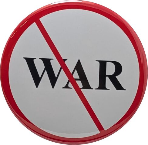 Antiwar pin - No War - large, 2.25" - pack of 10 pinback buttons in Kuwait