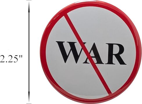 Antiwar pin - No War - large, 2.25" - pack of 10 pinback buttons in Kuwait
