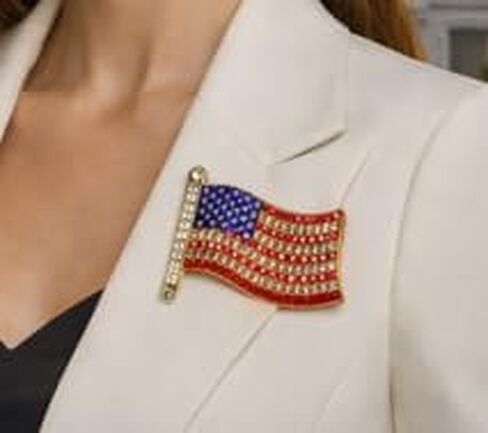 Rhinestone American Flag Brooch Pin for Women & Men – Crystal USA Flag Lapel Pin, Alloy Patriotic Badge for 4th of July, Veterans Day, Memorial Day & Formal Wear in Saudi Arabia