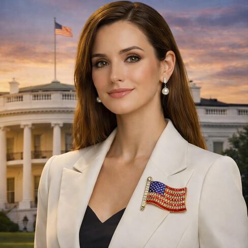Rhinestone American Flag Brooch Pin for Women & Men – Crystal USA Flag Lapel Pin, Alloy Patriotic Badge for 4th of July, Veterans Day, Memorial Day & Formal Wear in Saudi Arabia