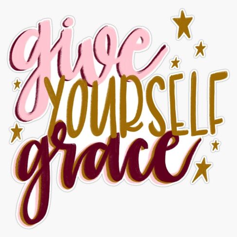 Give Yourself Grace Sticker Vinyl Waterproof Sticker Decal Car Laptop Wall Window Bumper Sticker 5" in Saudi Arabia