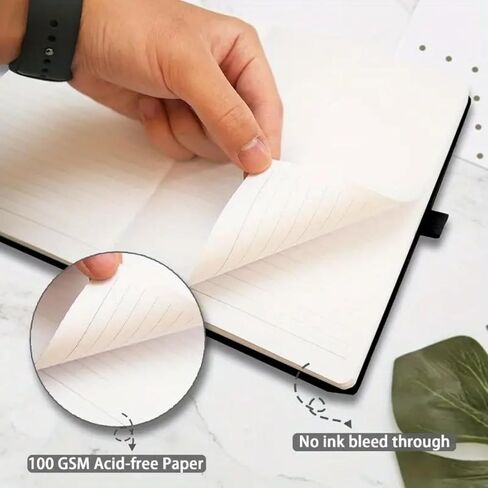 A6 Lined Hardcover Journal Notebook - 160Pages 100GSM Thick Paper, 3.7x5.6 Inch Dotted&Ruled Writing Notebook for Office, School, Travel & Gift - BLUE in Saudi Arabia