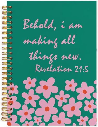 Coquette Blue Bow Christian Spiral Journal Notebook 5.5x8.3in، مع الله كل الأشياء ممكنة، مجلة صلاة ملهمة للمرأة، دفاتر ملاحظات الكتاب المقدس ملهمة لتدوين الملاحظات in Kuwait