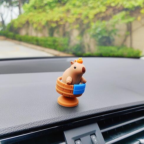 Cute Capybara Car Dashboard Decoration, Lovely Rocking Decor for Dash, Funny Center Console Decoration Car Accessories Interior for Women and Men in Saudi Arabia