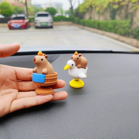 Cute Capybara Car Dashboard Decoration, Lovely Rocking Decor for Dash, Funny Center Console Decoration Car Accessories Interior for Women and Men in Saudi Arabia