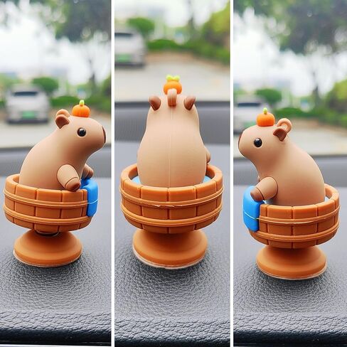Cute Capybara Car Dashboard Decoration, Lovely Rocking Decor for Dash, Funny Center Console Decoration Car Accessories Interior for Women and Men in Saudi Arabia
