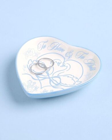 xo, Fetti To Have & To Hold Ring Tray – Ceramic Dish | Something Blue, Bridal Gift, Wedding, Engagement, Keepsake, Swan Motif, Bride, Heart Shaped in Saudi Arabia