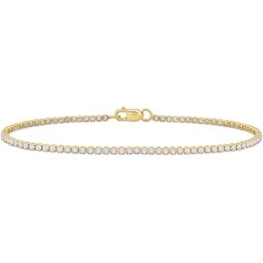 Tennis Bracelet for Women 1.10 to 1.30 Carat (ctw) Round Lab Grown Diamond Single Row Stacking Dainty Bracelets for Brides In 10K Solid Gold Or 925 Sterling Silver Jewelry Size-6.5 to 7.5 Inch in Saudi Arabia