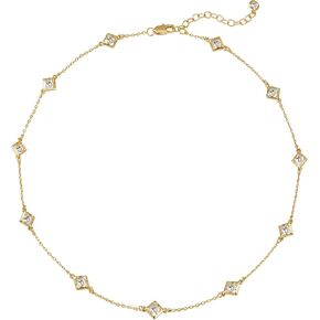 قلادة من دريمي ستوديوز مكعبة الزركونيا للنساء، مجوهرات مضادة للحساسية وأنيقة وقابلة للتكديس، مثالية للارتداء اليومي والمكتب والحفلات والهدايا in Kuwait