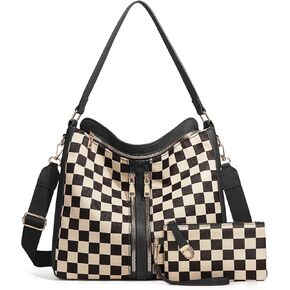 حقائب يد هوبو للنساء ذات مربعات وحقائب كروس مربعة وحقيبة كتف منقوشة ومحفظة للاستخدام اليومي in Kuwait