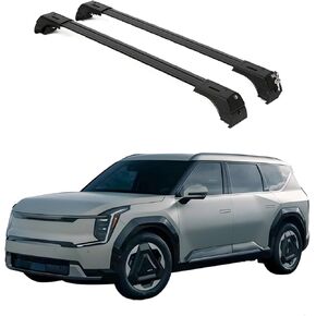 Erkul 220lbs Roof Rack Cross Bars for Kia EV9 2024-2026 Wind & Land | Aluminum Crossbars with Anti Theft Lock for Rooftop | Compatible with Flush Rails - Black in Kuwait