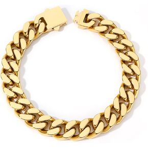 Stainless Steel Cuban Link Bracelet for Men - Gold/Silver Plated Miami Curb Chains Bracelet - Cuban Hand Chain Wrist Bracelet Hip Hop Jewelry, 9mm/11mm Width, 7.5"/8.3"/9" in Saudi Arabia