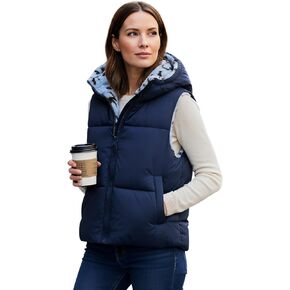 solomate Reversible Womens Winter Cropped Puffer Vest Sleeveless Fleece Lined Jacket Zipper Hoodie Short Coat in Saudi Arabia