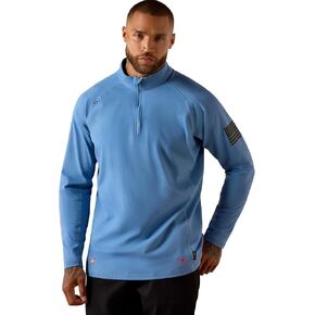 قميص عمل رجالي من ARIAT Fr Combat Stretch Patriot 1/4 بسحاب وأكمام طويلة in Kuwait