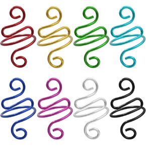 8 قطع من حلقات الكروشيه وإكسسواراتها، 8 قطع، دليل إصبع للتحكم في التوتر قابل للتعديل مع أداة الغزل، أدوات كاملة لمشاريع الحياكة اليدوية in Kuwait