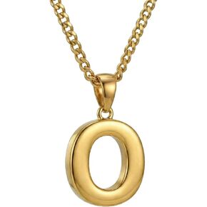 A-Z Letter Necklace 18K Gold Letter Necklace for Women Men with Cuban Chain Initial Pendant in Saudi Arabia