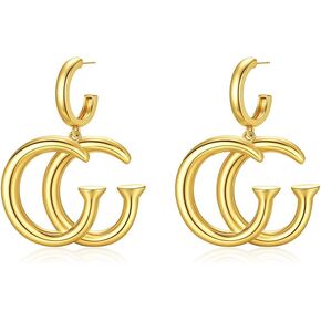 Luxurious 24K Gold Letter G Earrings For womens - Premium Gift for Style Seekers in Saudi Arabia