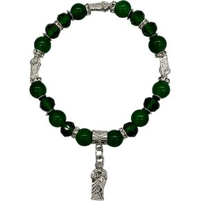 سوار RBN سانت جود من الحجر الأخضر Pulsera De San Judas Tadeo Prosperidad Proteccion Y Buena Suerte Baptism مطرز أساور - 12 قطعة in Kuwait