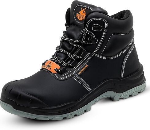 Waterproof Steel Toe Boots for Men - 6" Leather Mens Work Boots, Slip-Resistant, Puncture Proof Midsole, Indestructible Construction Boots, Ideal for Construction & Industrial Use in Saudi Arabia