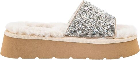 Corkys Footwear Hey Girl Its Official Women’s 1.75-Inch Platform Slipper - Featuring a Plush Faux Fur Lining, a Cushioned Insole, and a Trendy, Lightweight Design in Saudi Arabia