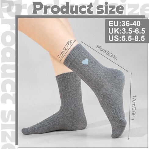 Jspupifip 4 Pairs 4 Pairs Cute Cotton Crew Socks for Women Girls Funny Heart Socks for Everyday Casual Wear in Saudi Arabia