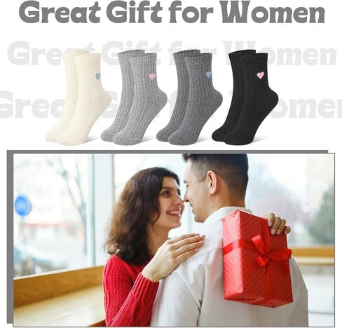 Jspupifip 4 Pairs 4 Pairs Cute Cotton Crew Socks for Women Girls Funny Heart Socks for Everyday Casual Wear in Saudi Arabia