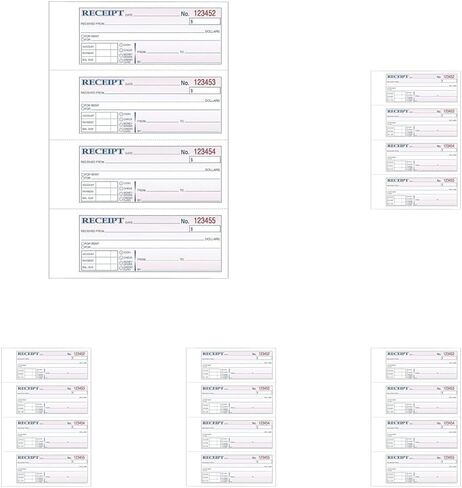 Adams Hard-Bound Money Receipt Book, 3-Part Carbonless, White/Canary/Pink, 11 x 7-5/8 Inches, 33 Sets (TCH1185) in Kuwait