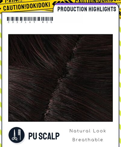 KIRA KIRA Anime Spiky Buns Wig with Tattoos 35cm Coffee 2 Ponytails Wigs for Halloween in Saudi Arabia