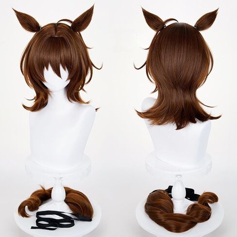 Agnes Tachyon Cosplay Wig Hair Role Play Halloween Christmas Comic Convention Costume Party Wigs + Wig Cap in Kuwait
