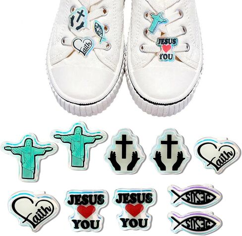 مجموعة من 10 قطع من حليات الأحذية لرباط الحذاء الرياضي، وإكسسوارات تزيين الأحذية الغريبة من الأكريليك in Kuwait