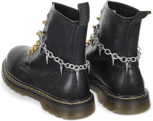 4 Pcs Punk Boot Chains Goth, Goth Shoe Chains for Women, Boot Spikes Charms Spike Chain, DIY Decor for Cowboy Boots, Sneakers Punk Boots, Silver in Saudi Arabia