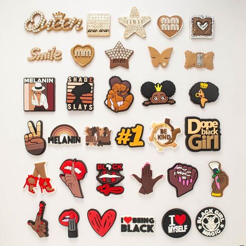 Black Girl Shoe Charms for for Croc Cute Shoe Decoration Accessories for Women Teens Girls Adult Bling Designer Shoe Charms Pack in Kuwait