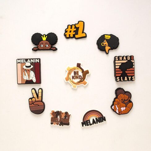 Black Girl Shoe Charms for for Croc Cute Shoe Decoration Accessories for Women Teens Girls Adult Bling Designer Shoe Charms Pack in Kuwait