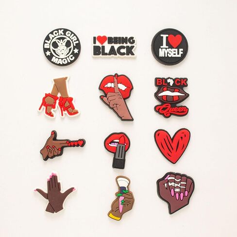Black Girl Shoe Charms for for Croc Cute Shoe Decoration Accessories for Women Teens Girls Adult Bling Designer Shoe Charms Pack in Kuwait
