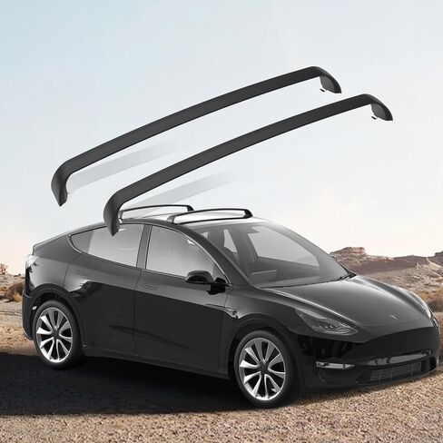 رف سقف قابل للقفل بدون ضوضاء يناسب طراز Tesla Y 2020 2021 2022 2023 2024 حامل سقفي العارضة شريط البضائع رف الأمتعة رف الكاياك رف الدراجة حامل الأمتعة على السطح in Kuwait