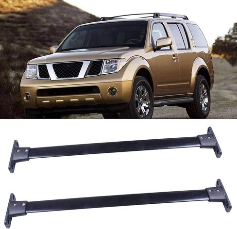 ALEGE 150LBS حامل أمتعة على السقف بقضبان متقاطعة باللون الأسود لنيسان باثفايندر 2005-2012، 2 × قضبان متقاطعة لرف السقف، تناسب نماذج القضبان الجانبية فقط in Saudi Arabia