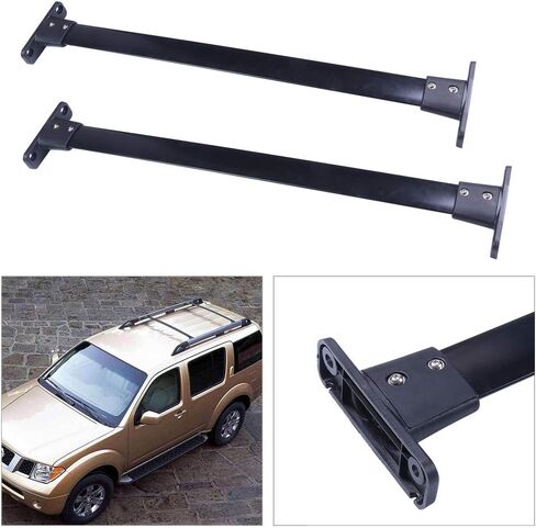 ALEGE 150LBS حامل أمتعة على السقف بقضبان متقاطعة باللون الأسود لنيسان باثفايندر 2005-2012، 2 × قضبان متقاطعة لرف السقف، تناسب نماذج القضبان الجانبية فقط in Saudi Arabia