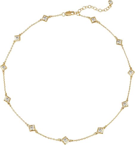 قلادة من دريمي ستوديوز مكعبة الزركونيا للنساء، مجوهرات مضادة للحساسية وأنيقة وقابلة للتكديس، مثالية للارتداء اليومي والمكتب والحفلات والهدايا in Kuwait