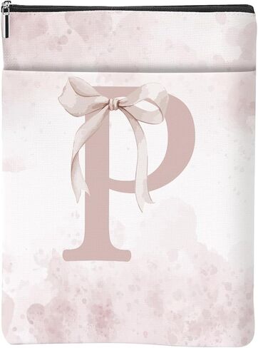 Cute Pink Bow Initial P Personalized Gifts Book Sleeve Book Covers for Paperbacks Waterproof Books Protector Bookish Gifts Reading Accessories for Mom Women Bestie Teacher Reader Farewell Birthday in Saudi Arabia