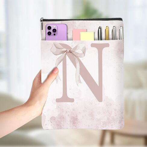Cute Pink Bow Initial P Personalized Gifts Book Sleeve Book Covers for Paperbacks Waterproof Books Protector Bookish Gifts Reading Accessories for Mom Women Bestie Teacher Reader Farewell Birthday in Saudi Arabia