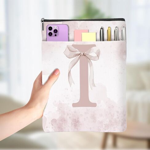 Cute Pink Bow Initial P Personalized Gifts Book Sleeve Book Covers for Paperbacks Waterproof Books Protector Bookish Gifts Reading Accessories for Mom Women Bestie Teacher Reader Farewell Birthday in Saudi Arabia