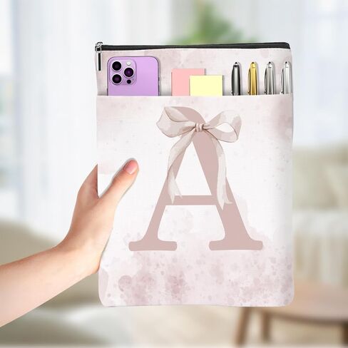 Cute Pink Bow Initial P Personalized Gifts Book Sleeve Book Covers for Paperbacks Waterproof Books Protector Bookish Gifts Reading Accessories for Mom Women Bestie Teacher Reader Farewell Birthday in Saudi Arabia