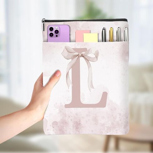 Cute Pink Bow Initial P Personalized Gifts Book Sleeve Book Covers for Paperbacks Waterproof Books Protector Bookish Gifts Reading Accessories for Mom Women Bestie Teacher Reader Farewell Birthday in Saudi Arabia